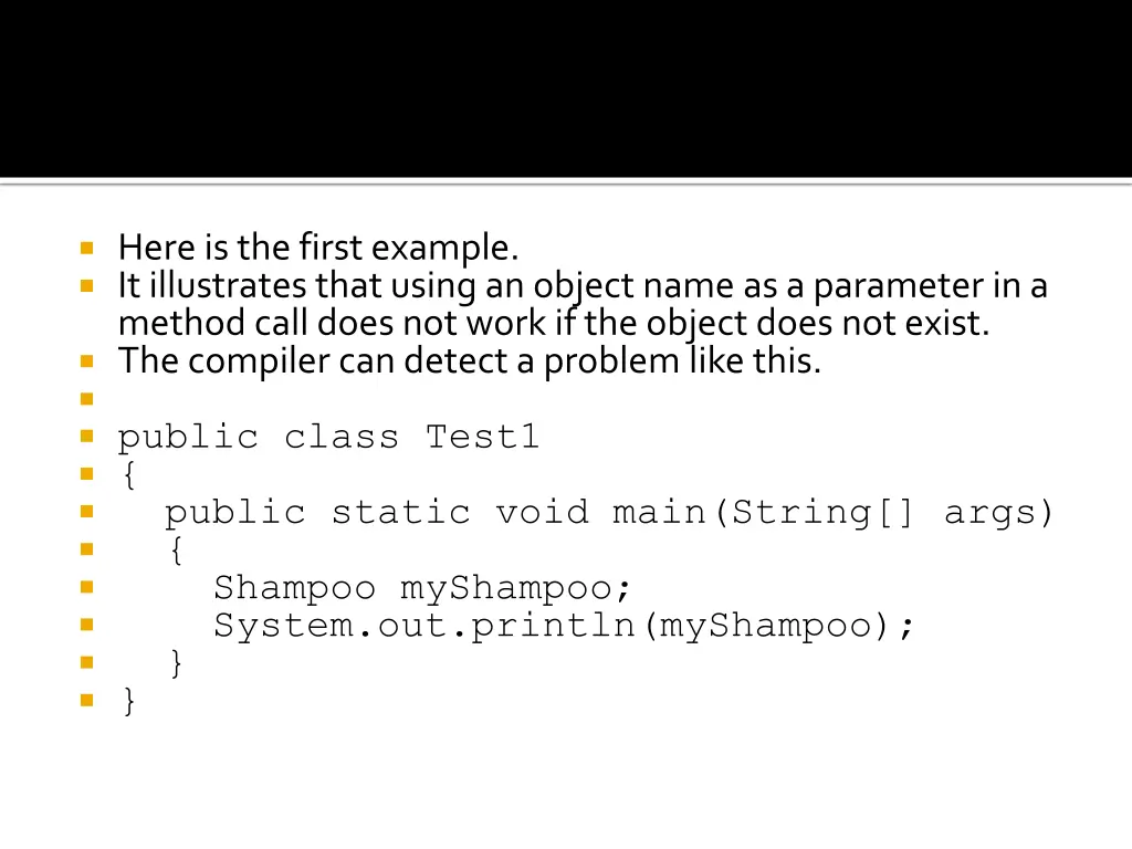 here is the first example it illustrates that