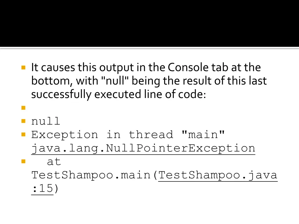it causes this output in the console