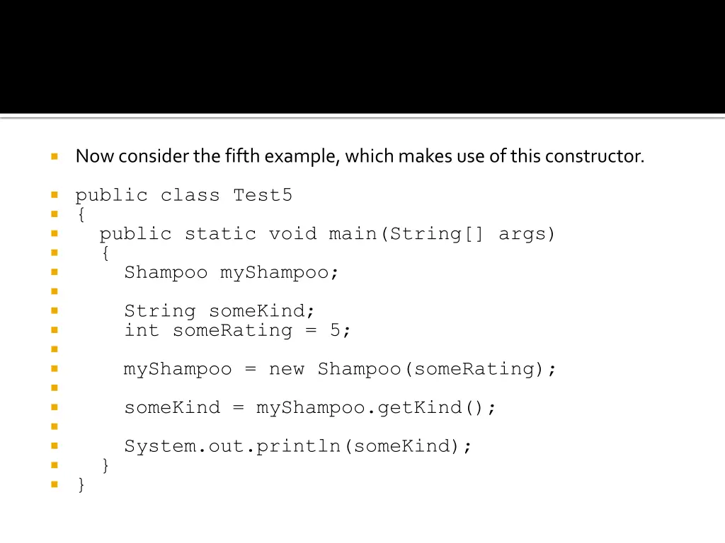 now consider the fifth example which makes