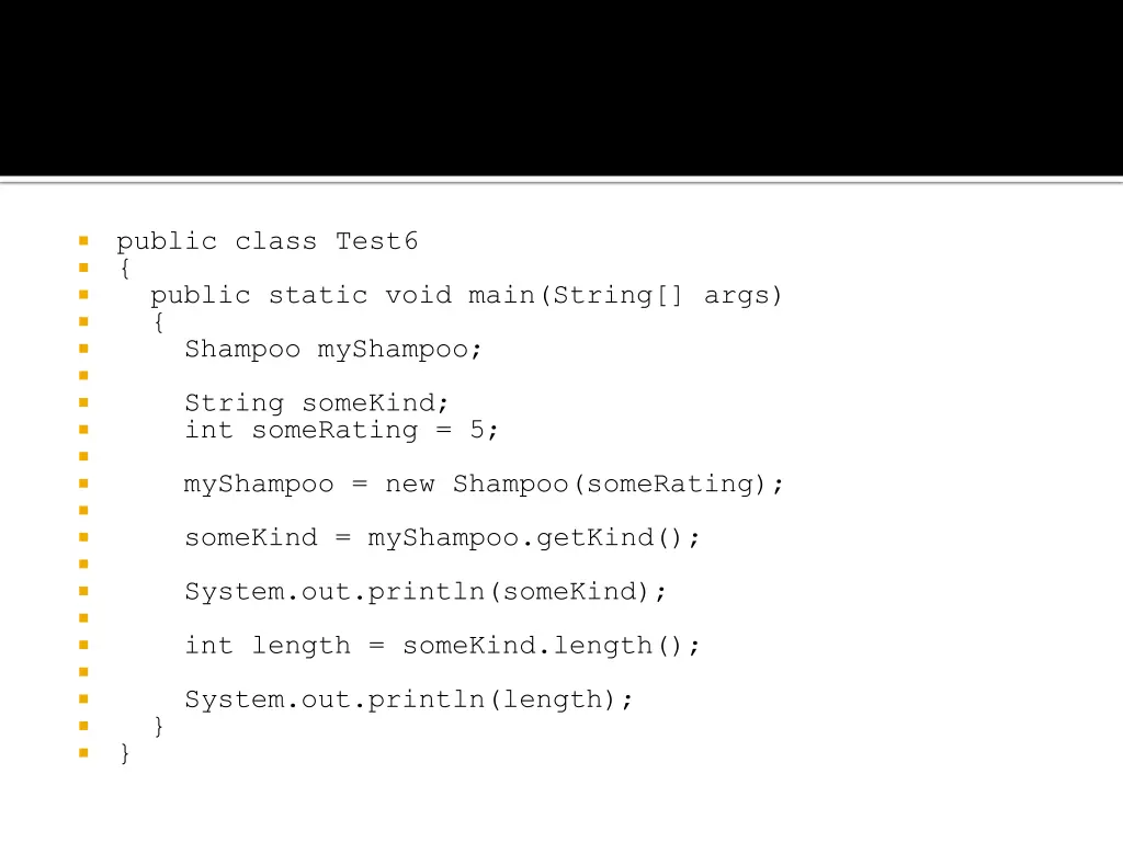 public class test6 public static void main string