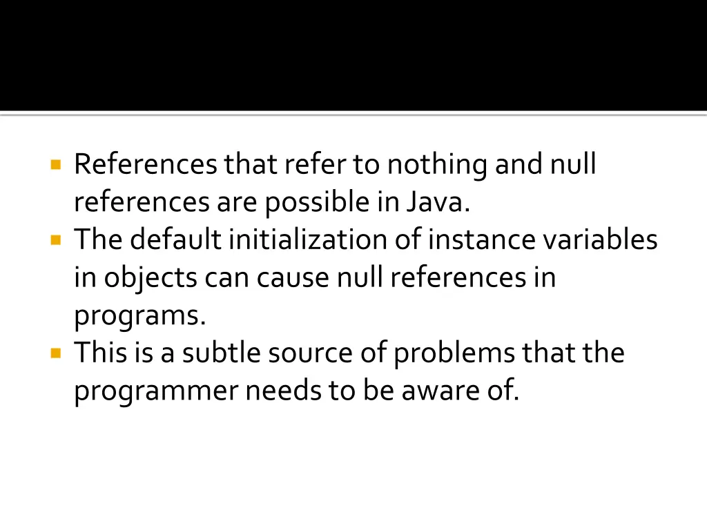 references that refer to nothing and null
