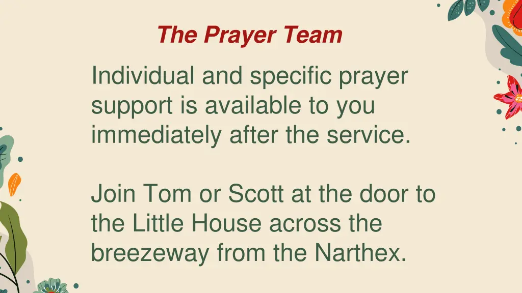 the prayer team