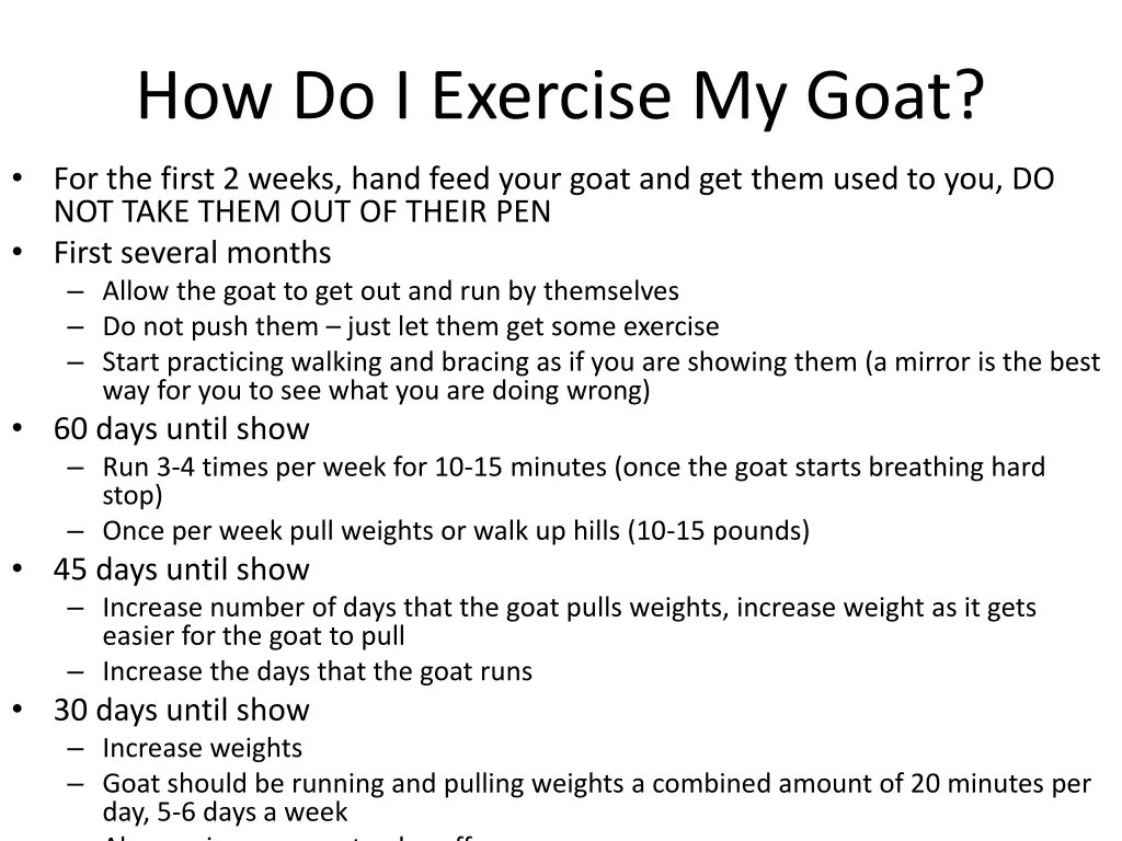 how do i exercise my goat