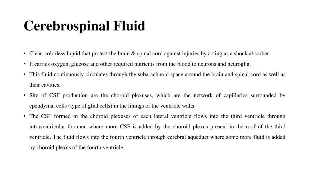 cerebrospinal fluid