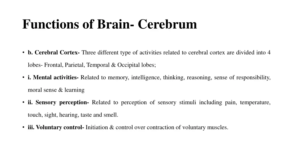 functions of brain cerebrum 1