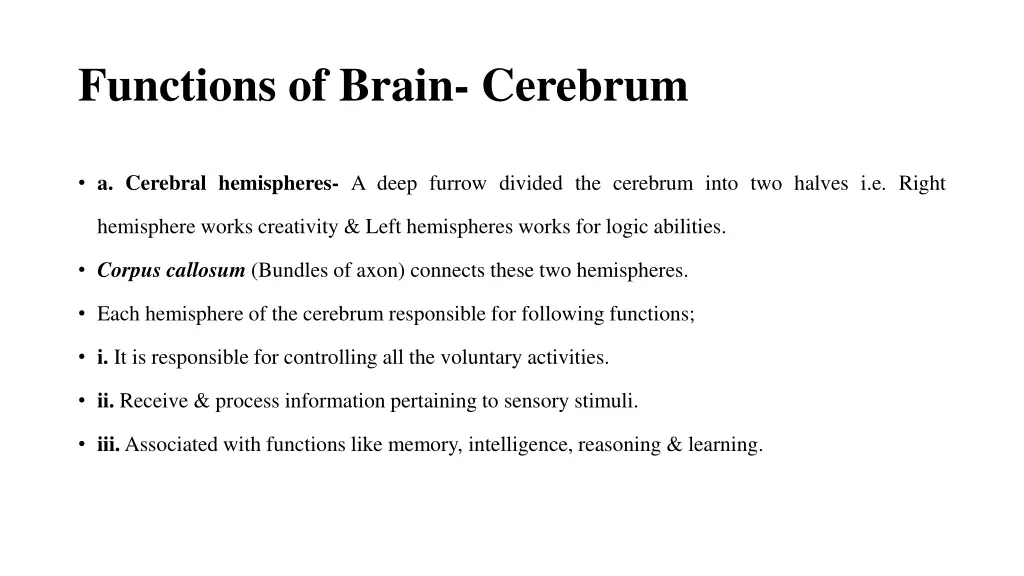functions of brain cerebrum