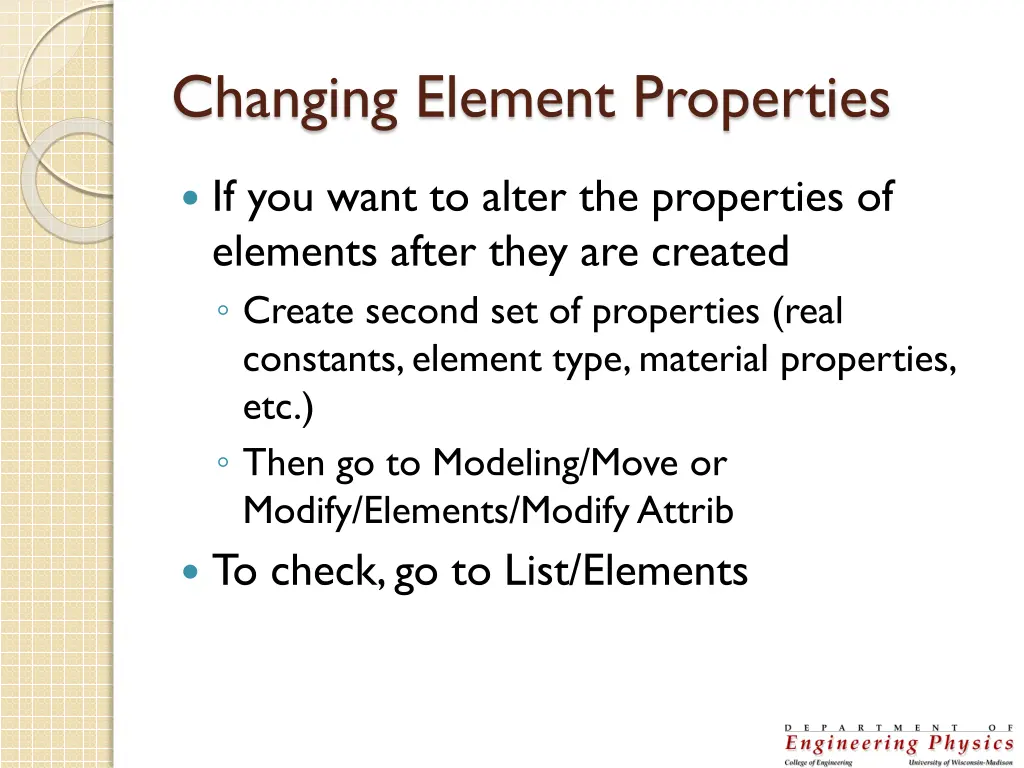 changing element properties