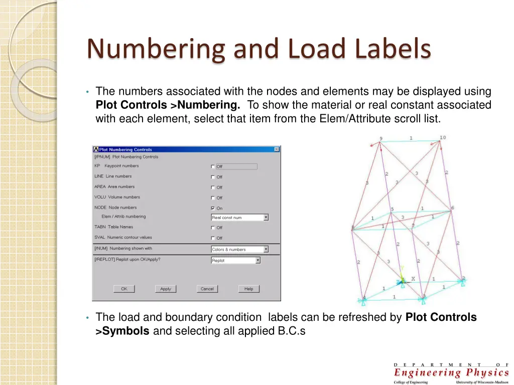 numbering and load labels