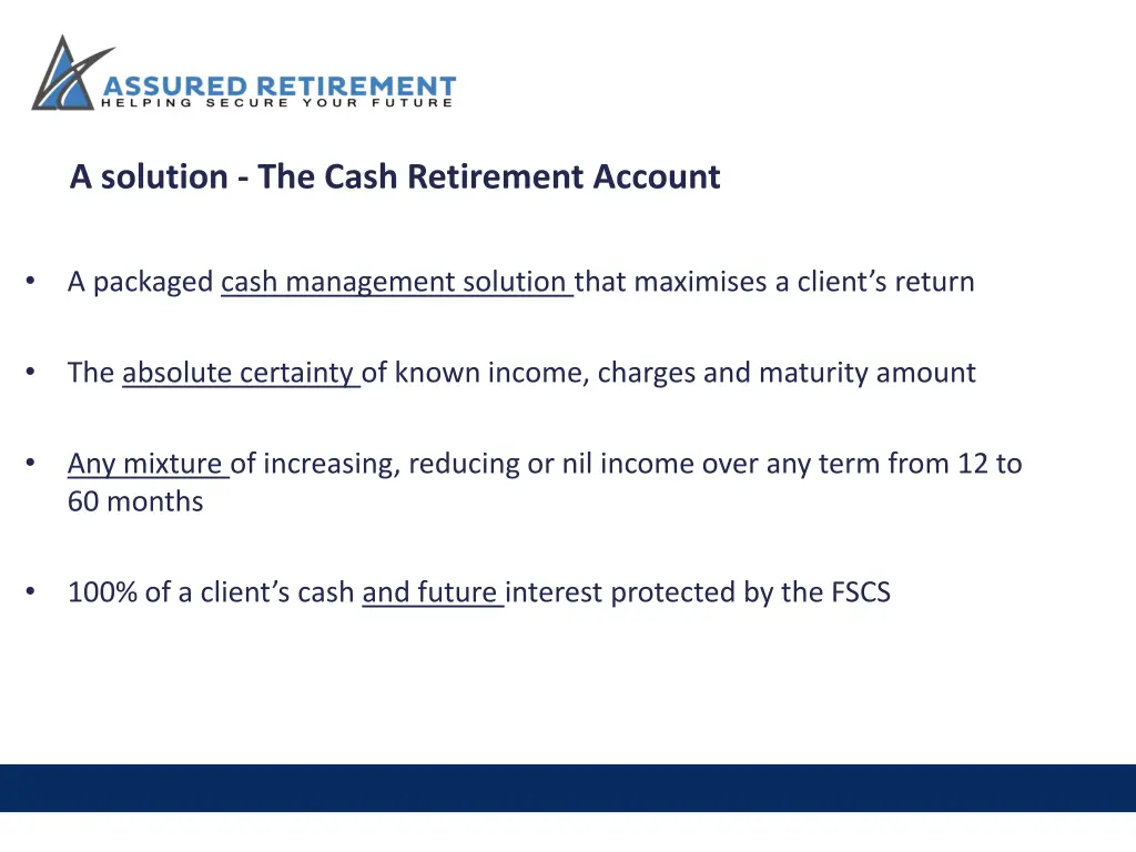 a solution the cash retirement account 1