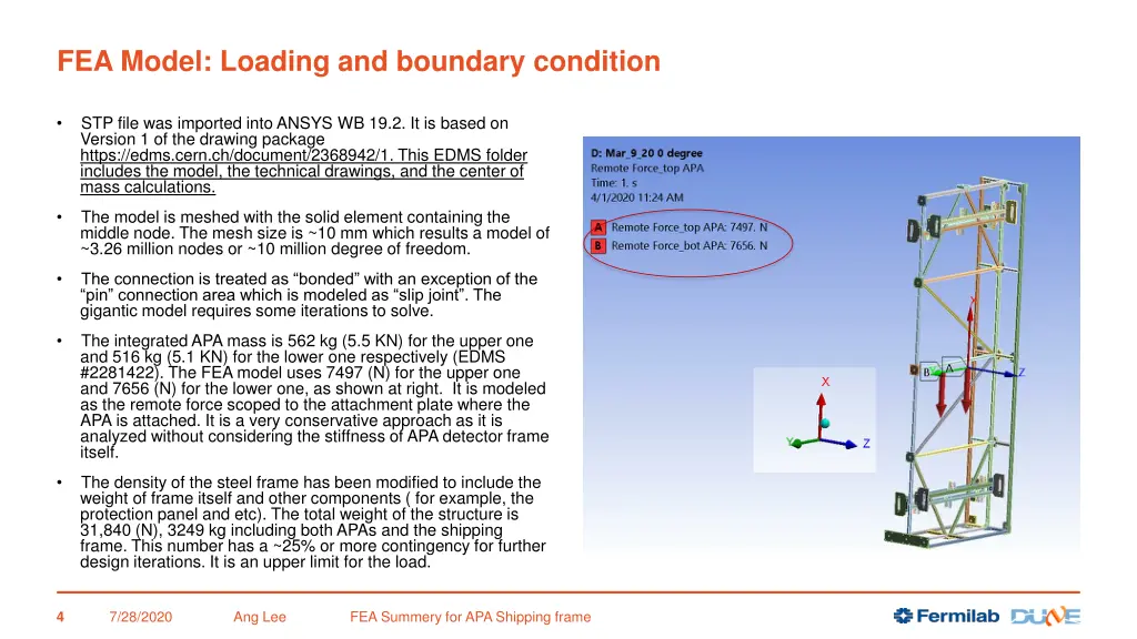 fea model loading and boundary condition