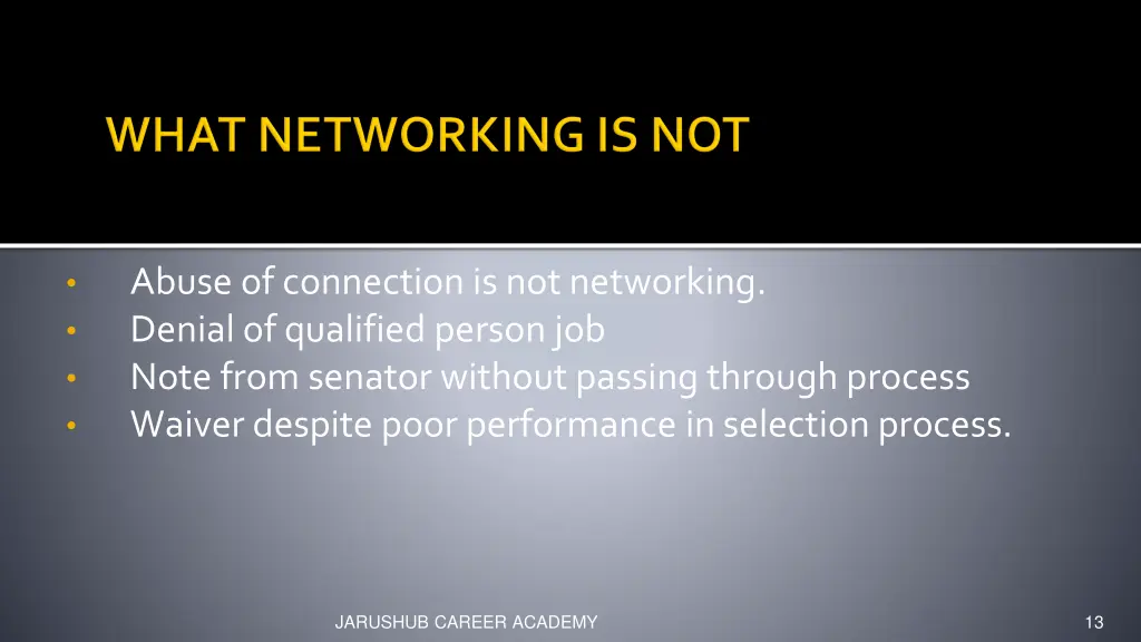 abuse of connection is not networking denial