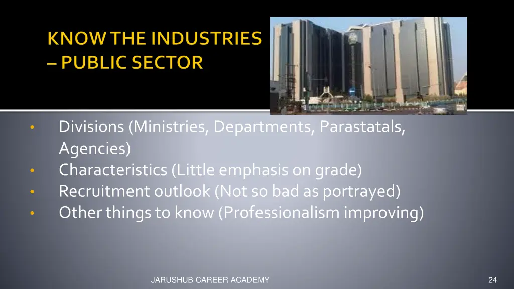 divisions ministries departments parastatals