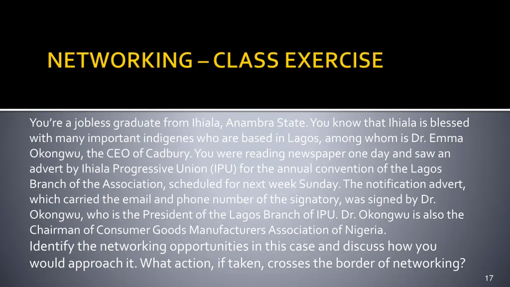 you re a jobless graduate from ihiala anambra