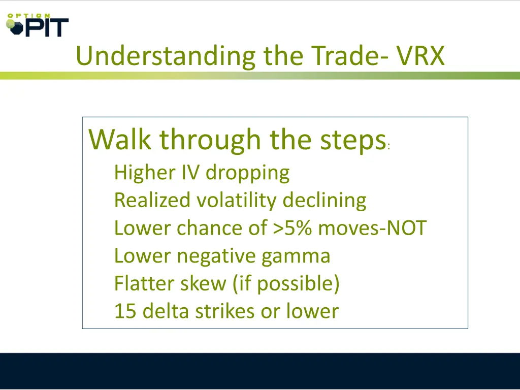 understanding the trade vrx 1