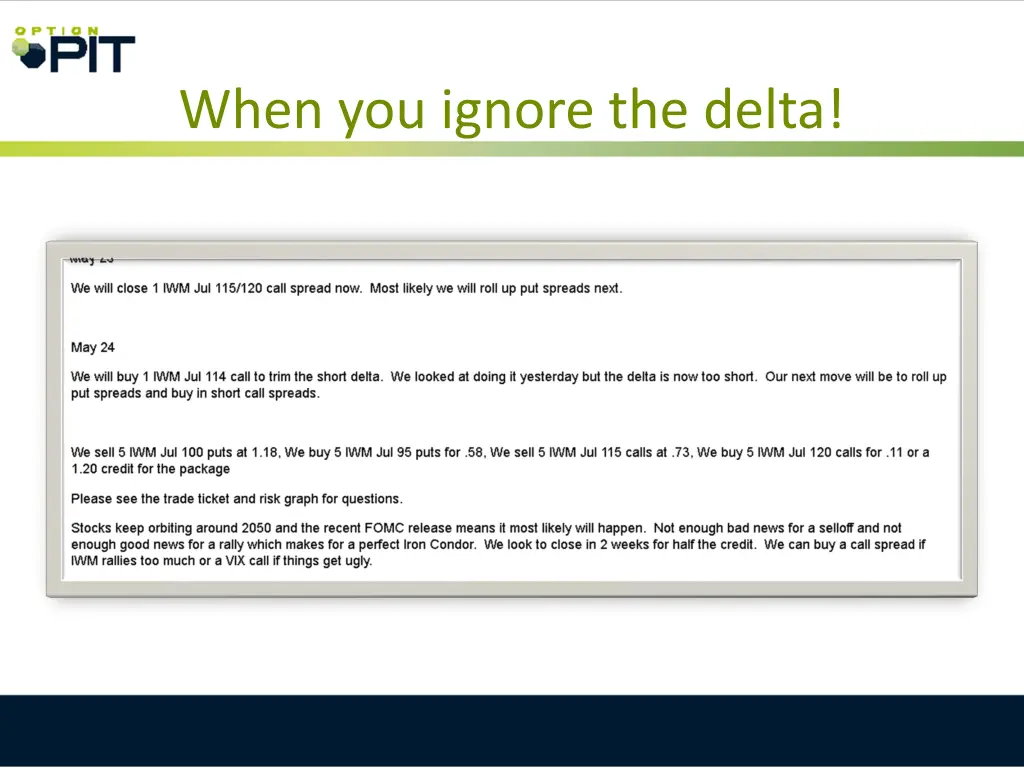 when you ignore the delta