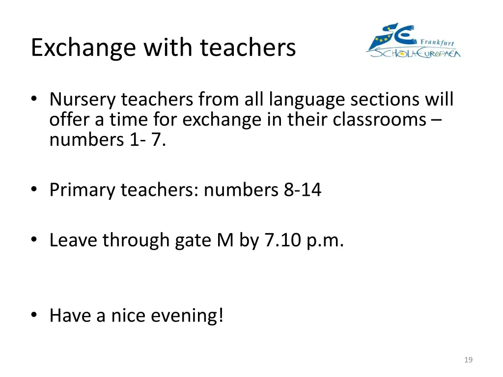 exchange with teachers