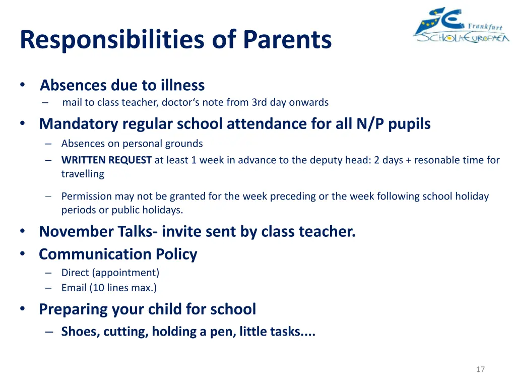 responsibilities of parents