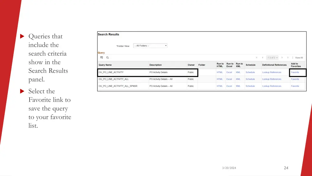 queries that include the search criteria show