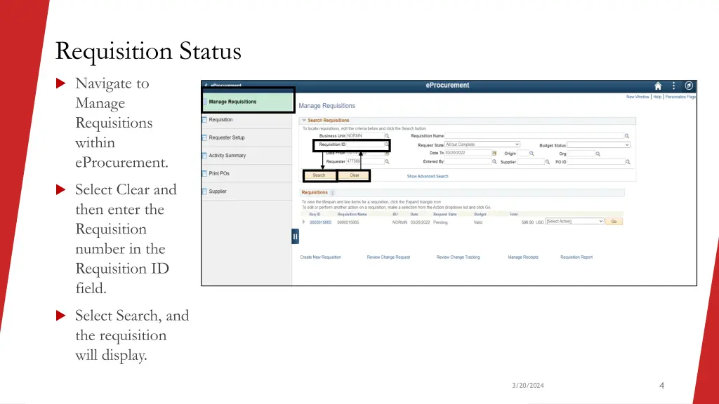requisition status 1