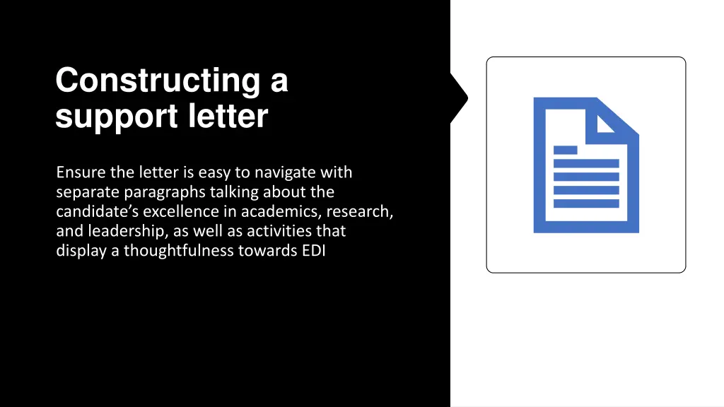 constructing a support letter