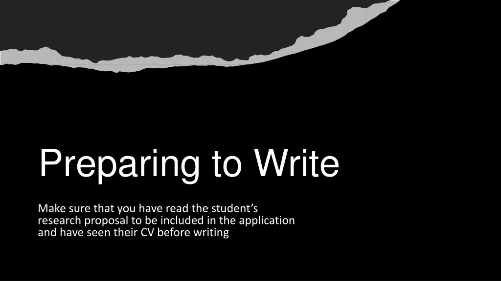 preparing to write