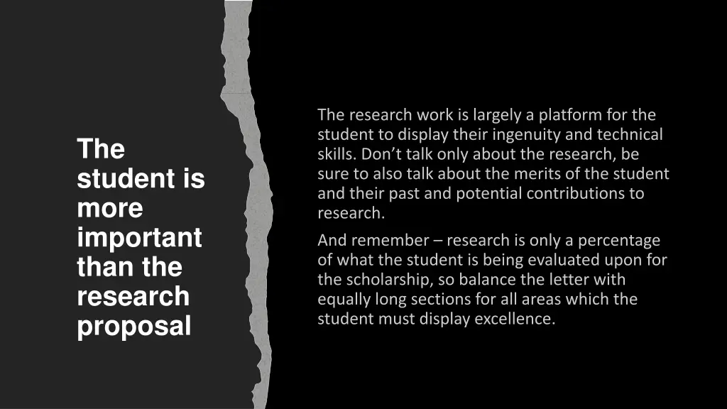 the student is more important than the research