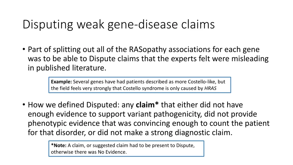 disputing weak gene disease claims