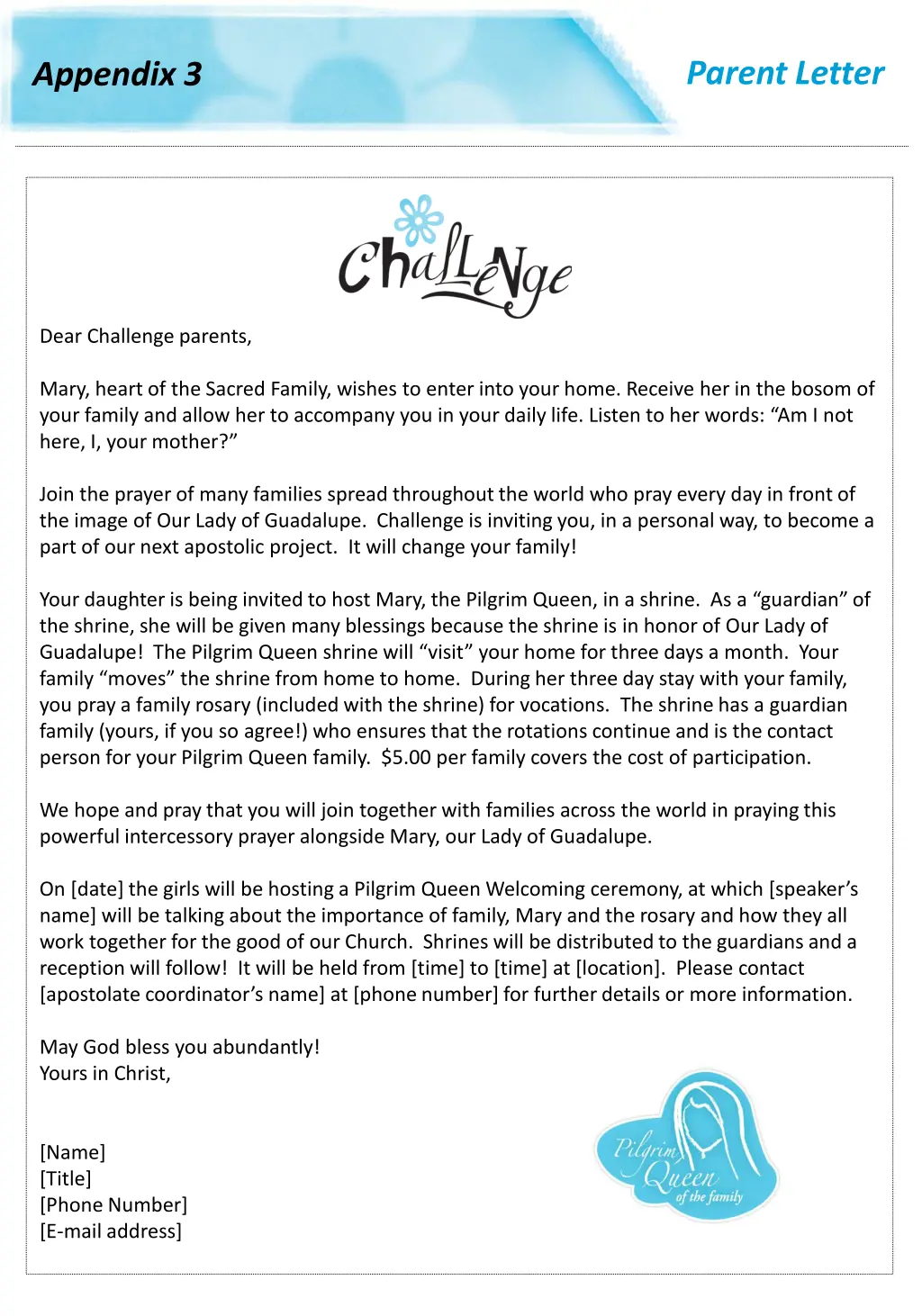 parent letter