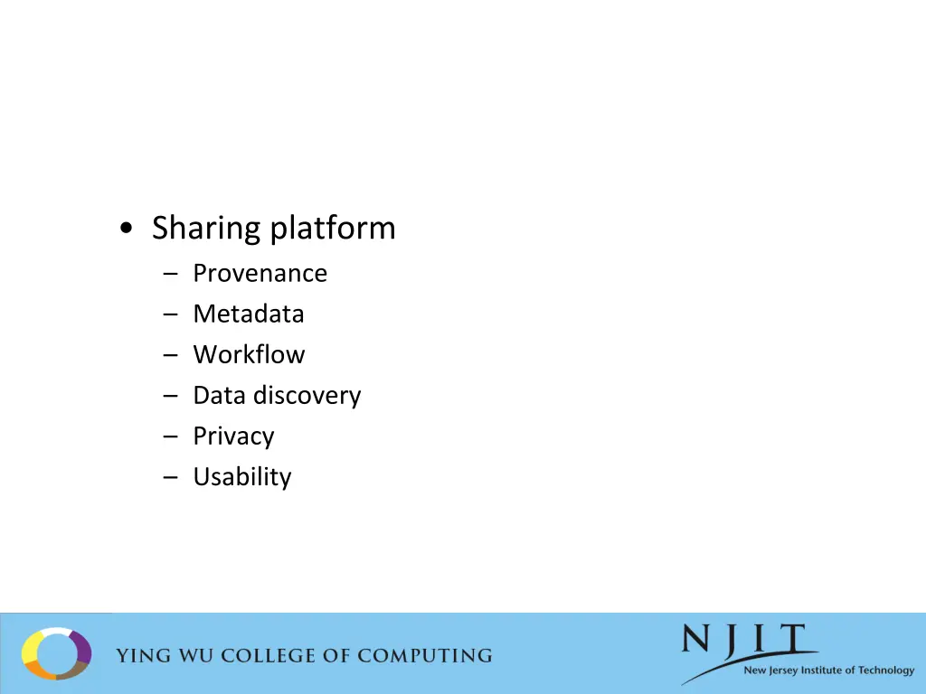 sharing platform provenance metadata workflow