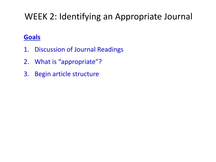 week 2 identifying an appropriate journal