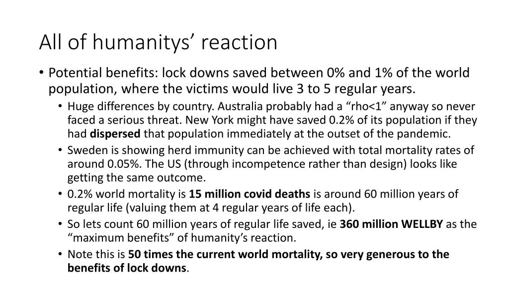 all of humanitys reaction
