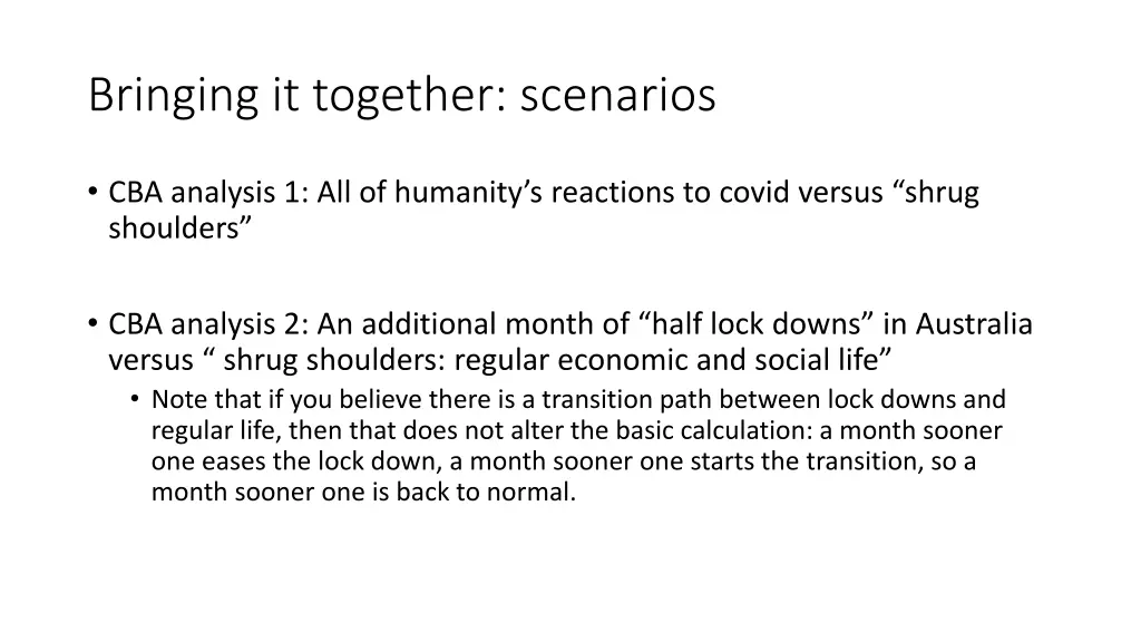 bringing it together scenarios