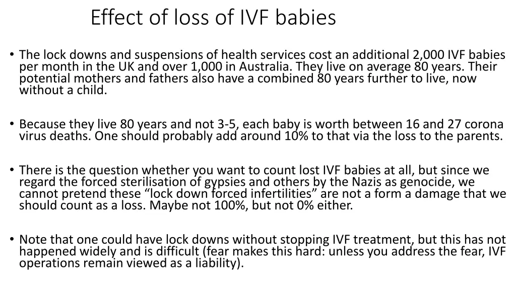 effect of loss of ivf babies