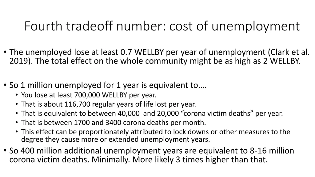fourth tradeoff number cost of unemployment