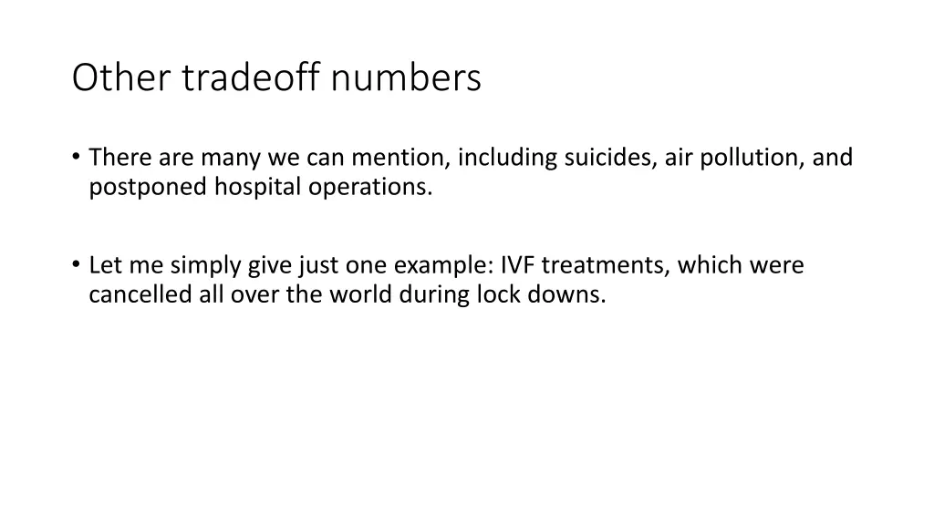 other tradeoff numbers