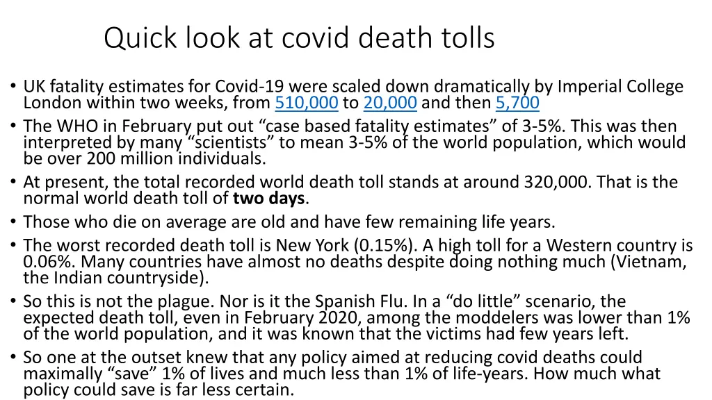 quick look at covid death tolls