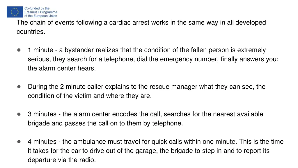the chain of events following a cardiac arrest