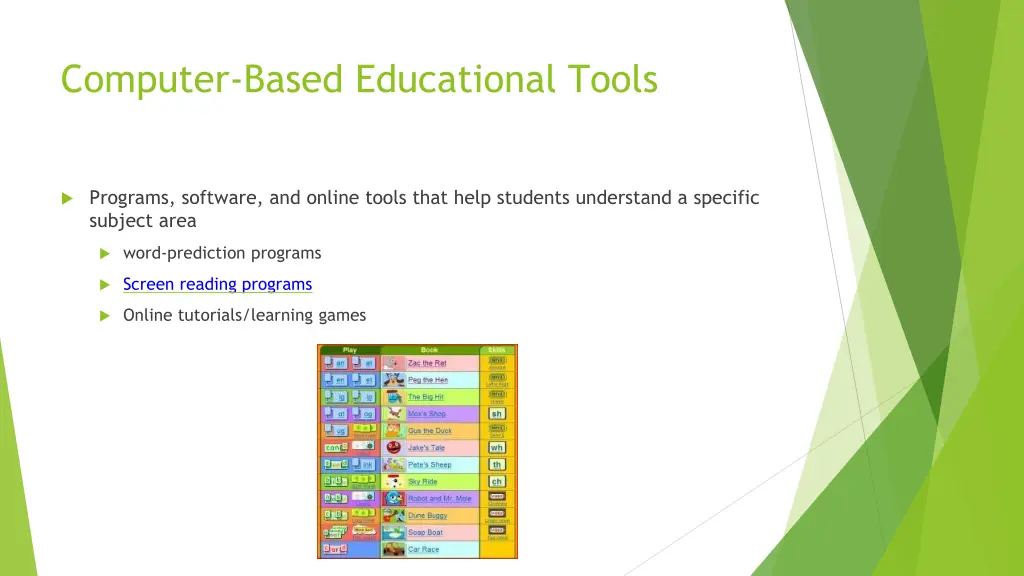 computer based educational tools