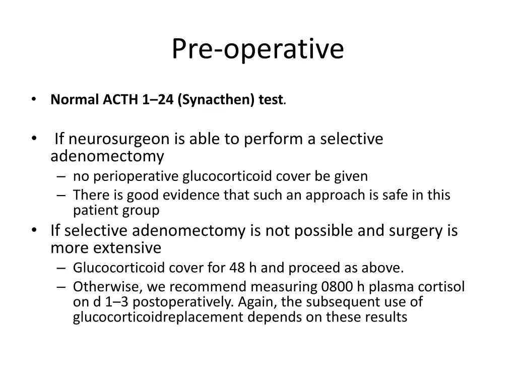 pre operative