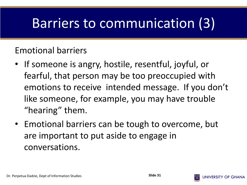 barriers to communication 3 1