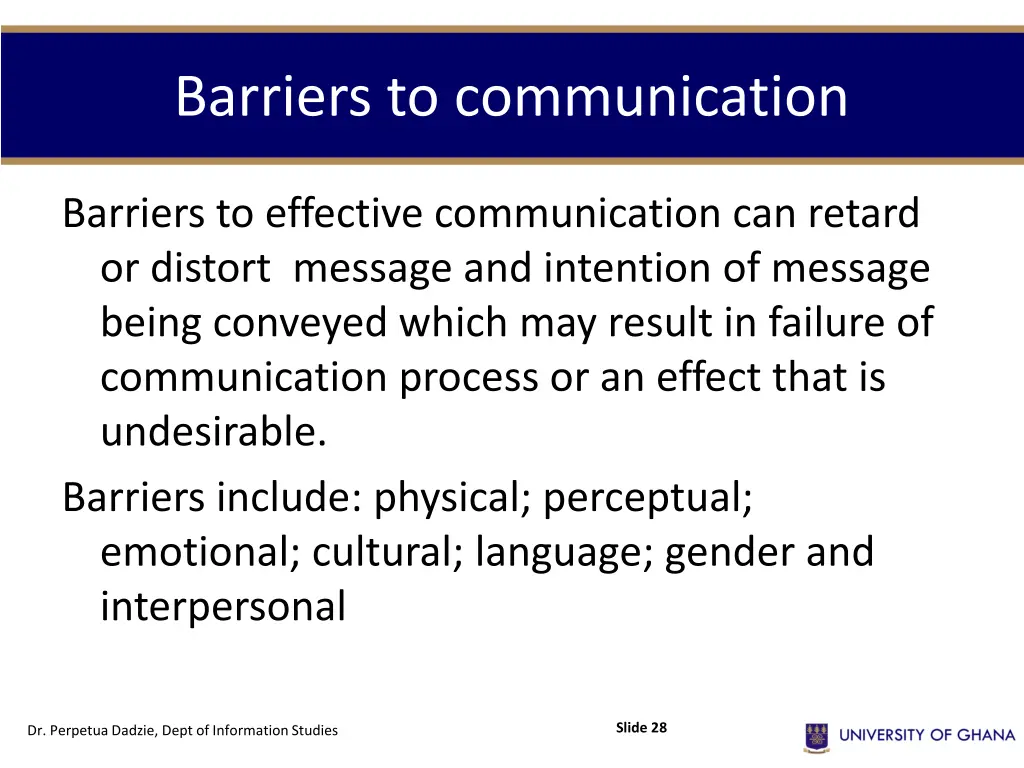 barriers to communication