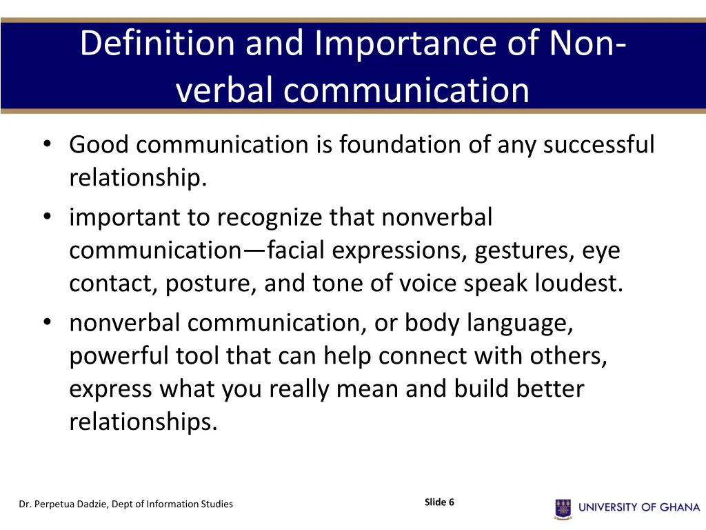 definition and importance of non verbal