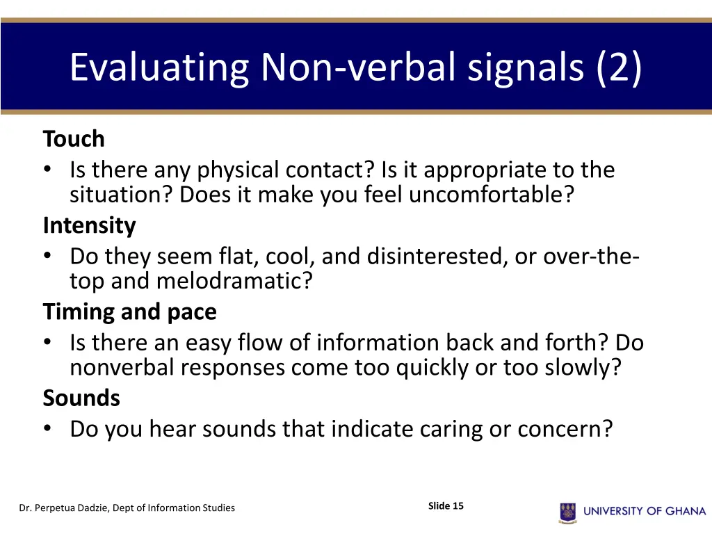 evaluating non verbal signals 2