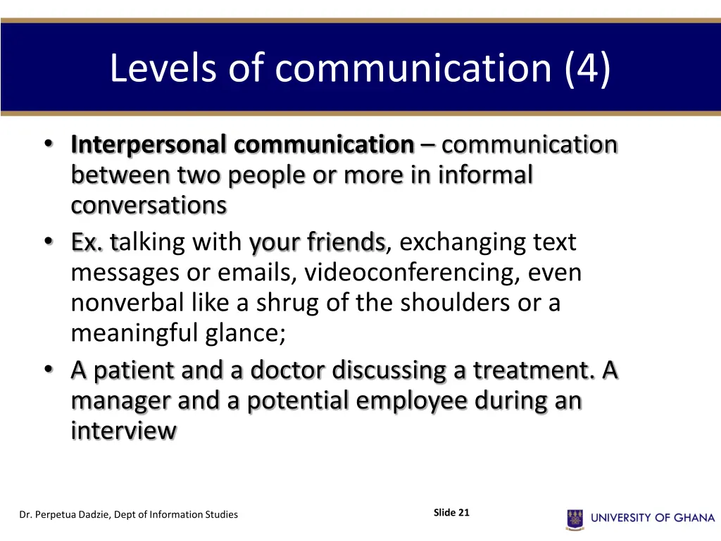 levels of communication 4