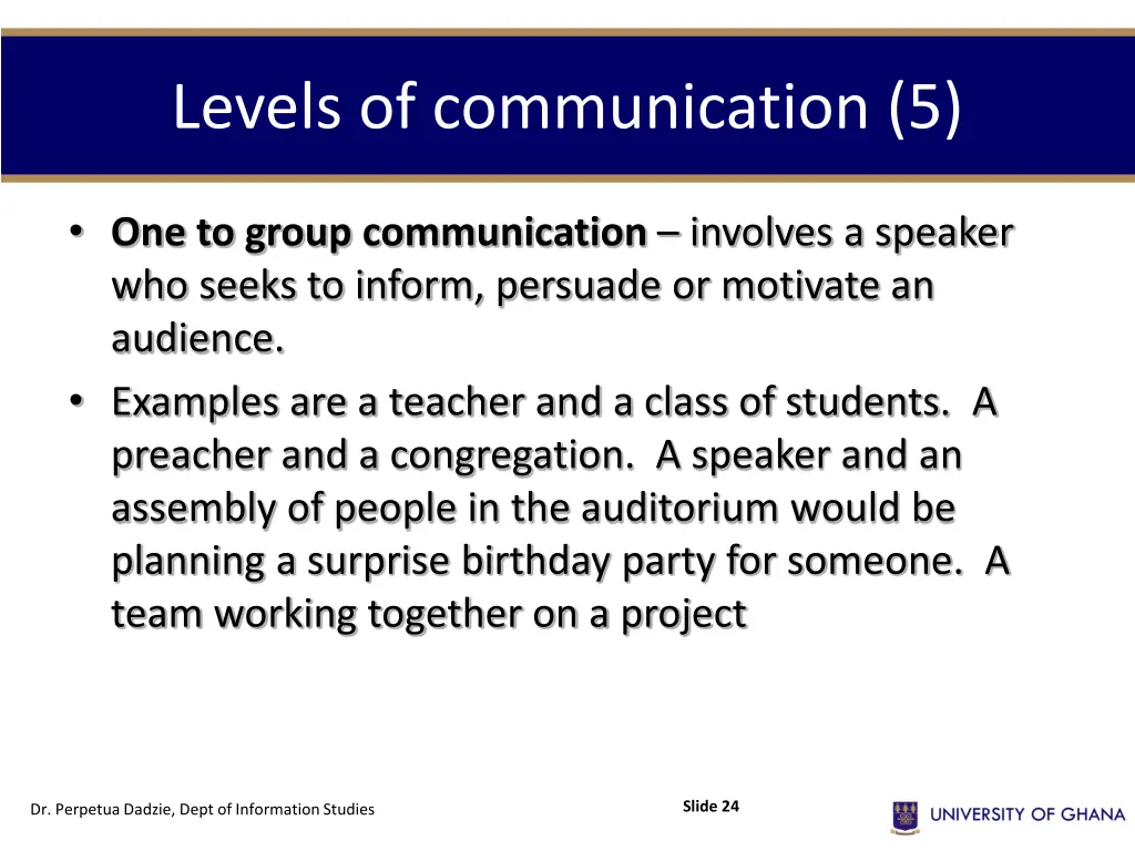 levels of communication 5 1