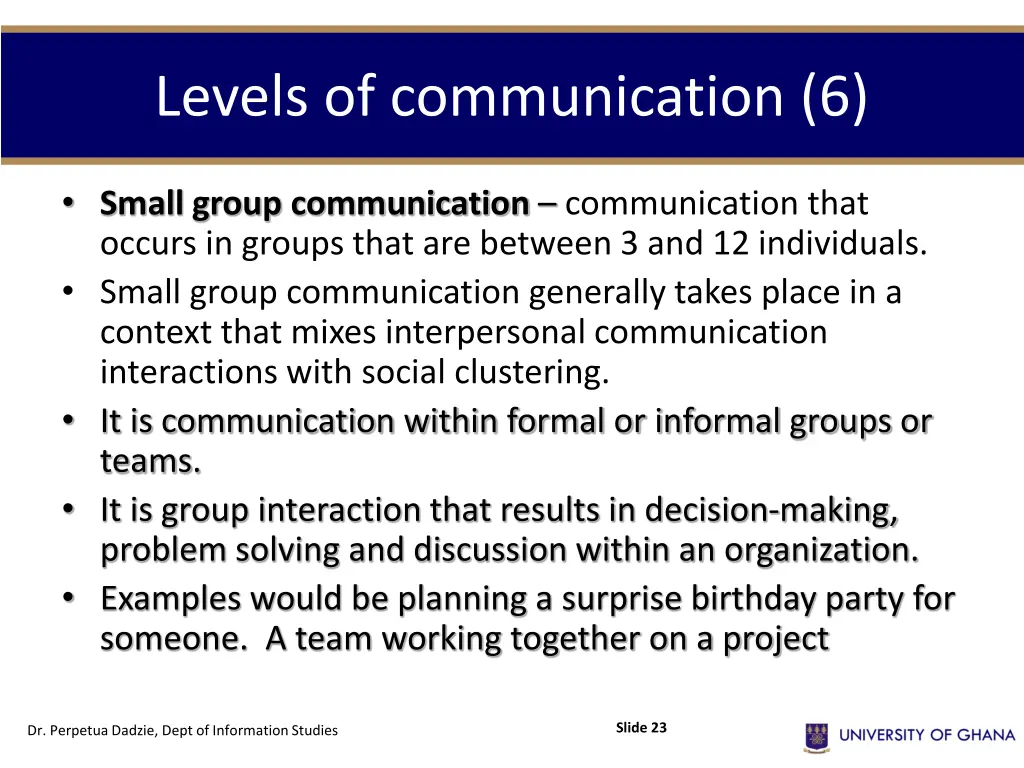 levels of communication 6