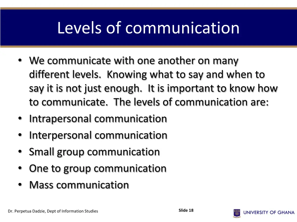 levels of communication