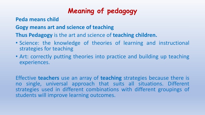 meaning of pedagogy