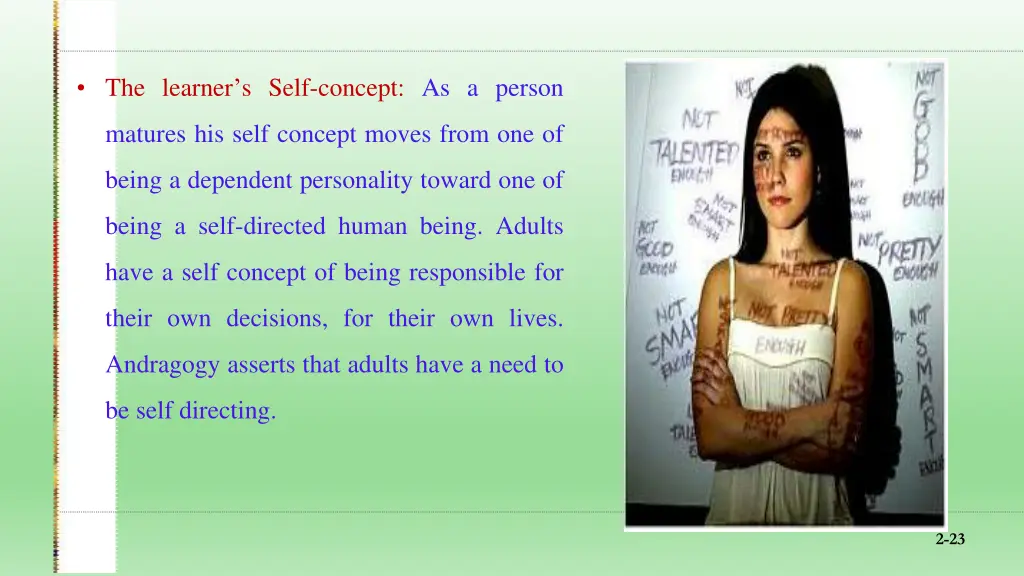 the learner s self concept as a person