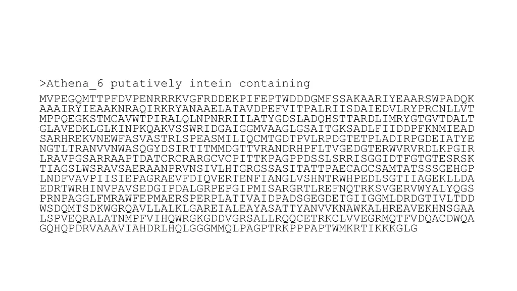 athena 6 putatively intein containing